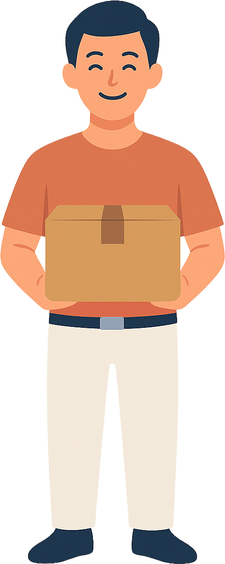 Finaler Step: Der glückliche Kunde empfängt sein Paket